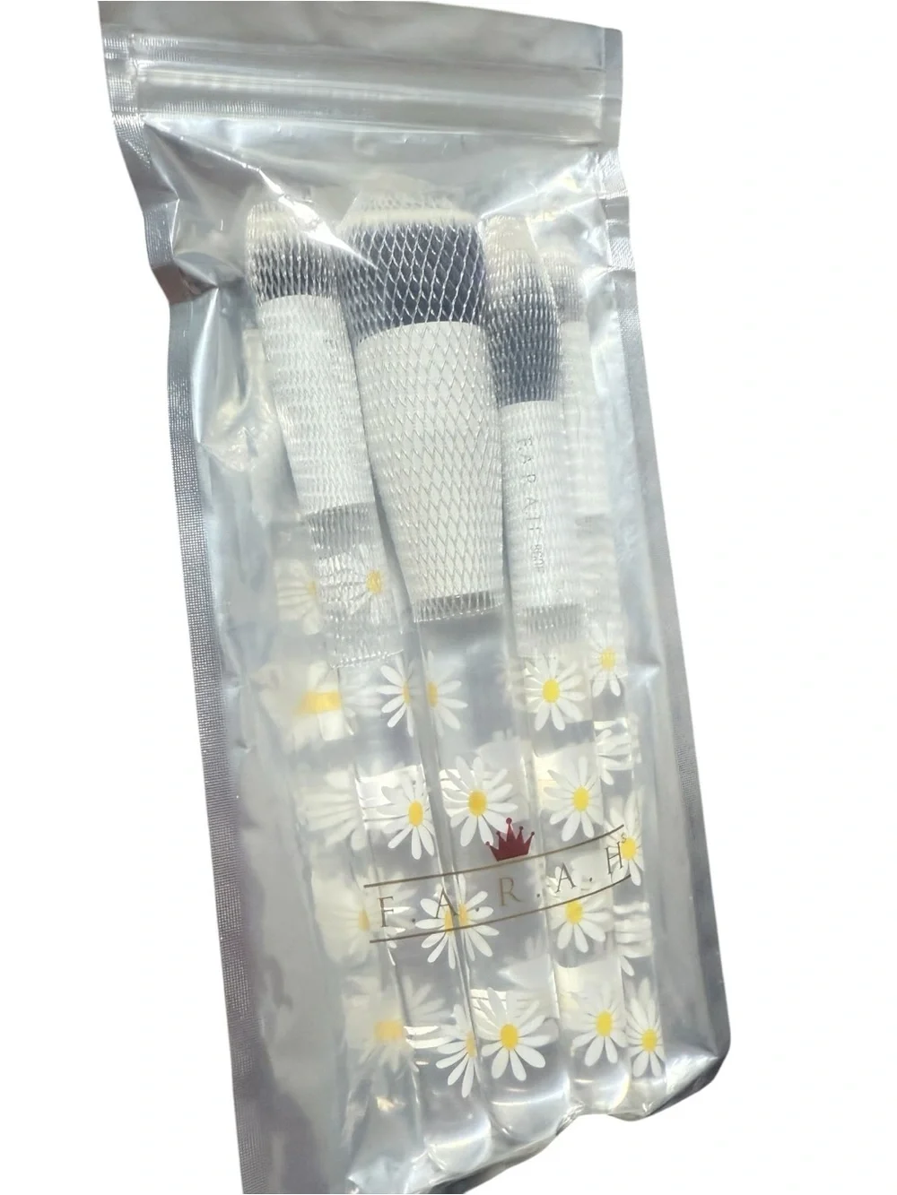 F.A.R.A.H‎ 4pc Complete Face Set - Daisy NEW Floral Daisy Makeup Brush Set